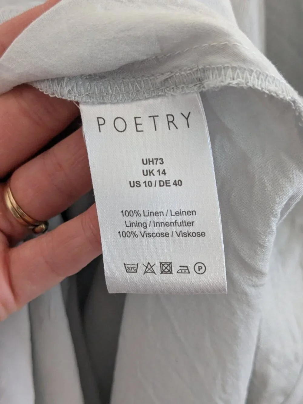 Organic Gray Linen POETRY Boxy Top Short Sleeve | Size 10 | Fully Lined - Picture 8 of 13